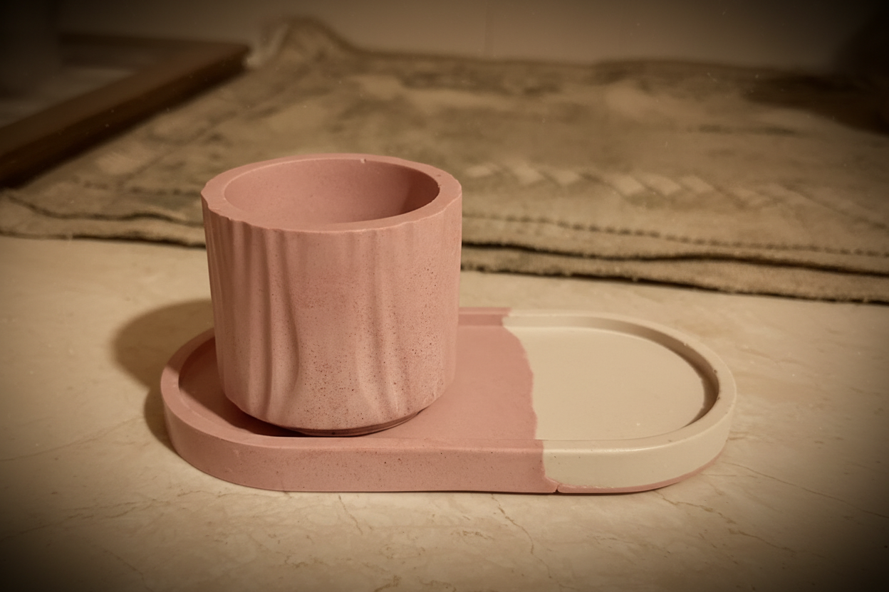 HandMade Pink Vintage Set of 2
