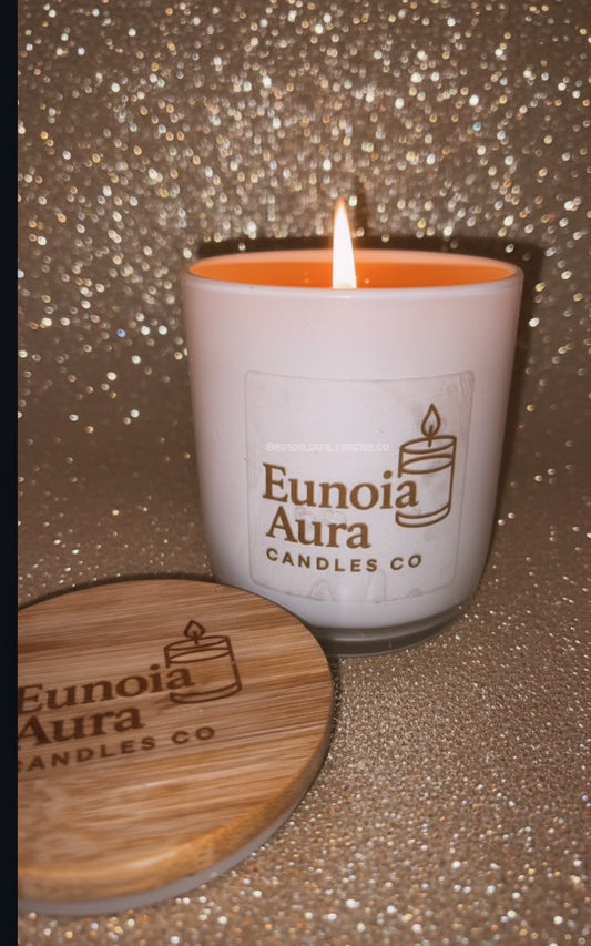 Luxury Scented Candle by Eunoia Aura – Porcelain Jar & Natural Wax