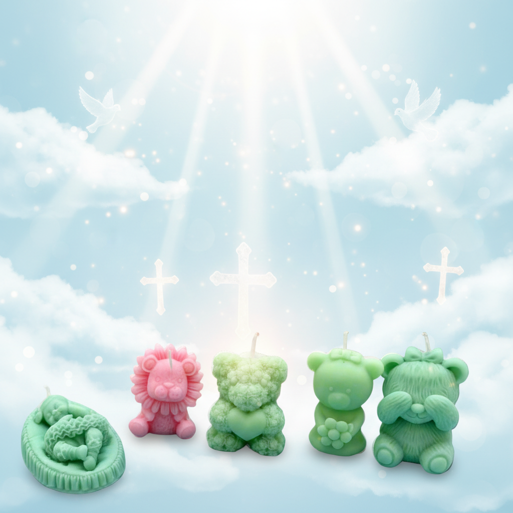 🍼✨ Baby Bliss – Σετ 6 Μίνι Κεριών