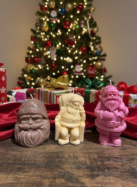 Santa Claus Christmas Candles Box - Handmade Soy Wax