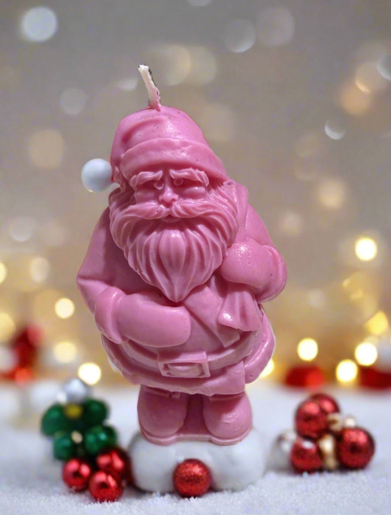 Santa Claus Christmas Candle - Handmade Soy Wax