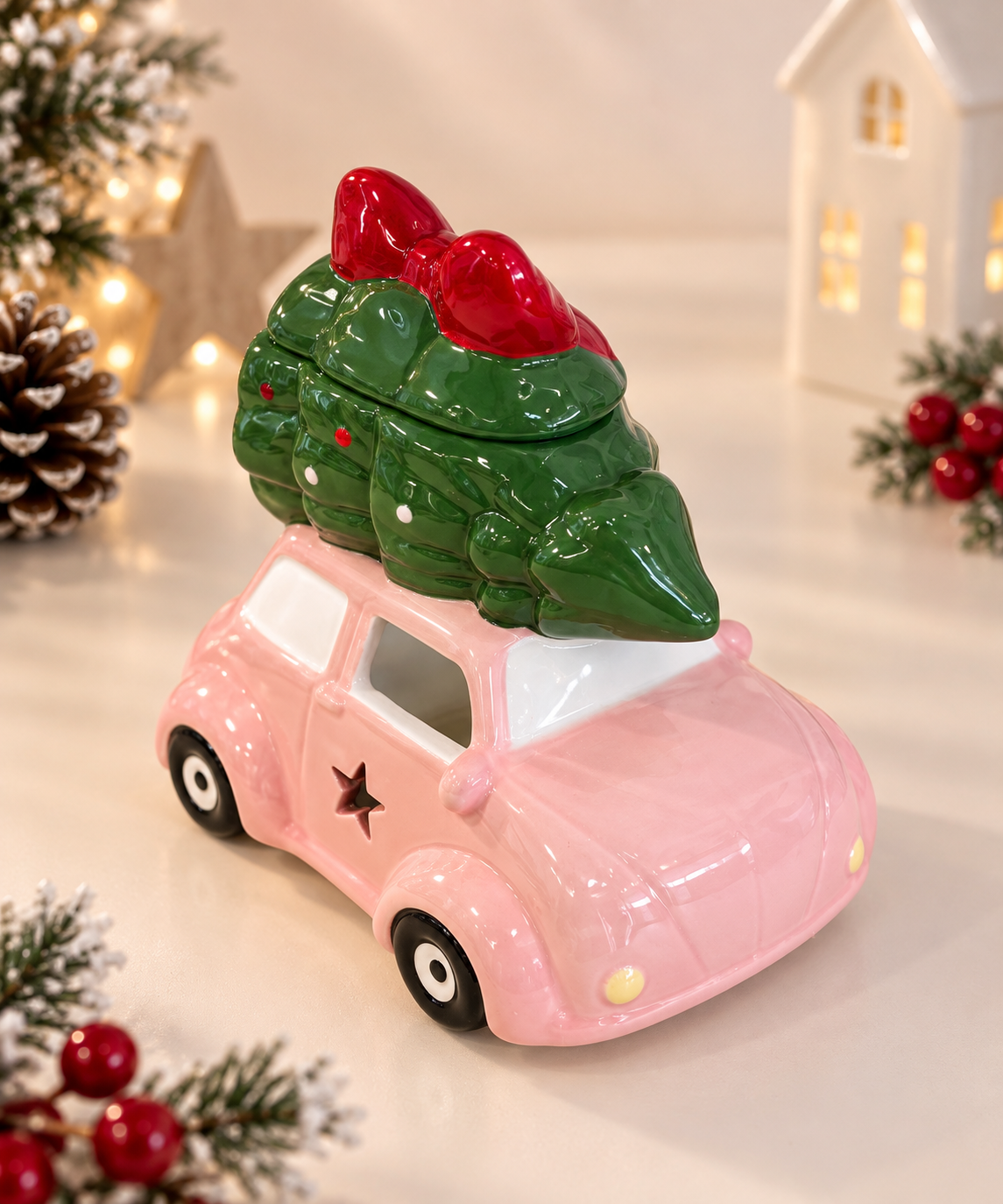 Pink Car With Christmas | Καυστήρας
