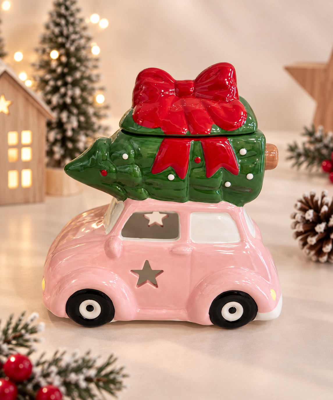 Pink Car With Christmas | Καυστήρας