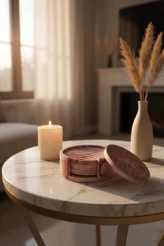 Artisan Porcelain Coaster Set | Σετ 4 Χειροποίητων Σουβέρ